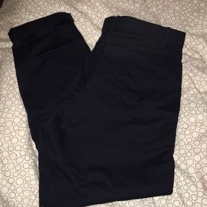 Navy Gap broken in straight khakis